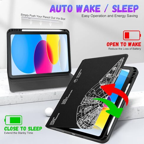 for Apple iPad 10th Generation Case 10.9 Inch Girls Cute Boys Kids Women Folio Smart Cover with Pencil Holder Cool Design Men Teens Unique Cases for iPad 10 Gen 2022 A2696 A2757 in Saudi Arabia