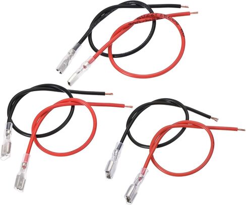 YOKIVE 30 Pcs Female Spade Crimp Terminal, Home Wire Connector with Insulating Sleeve Connect Cable Great for Kitchen,Office (Black&Red, 0.25&0.11&0.19-Inch) in Saudi Arabia