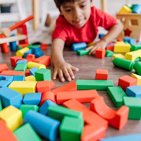 Melissa & Doug Stack, Sort & Pound Wooden Toy Collection (Building Blocks, Shape Sorter, Pounding Bench) in Saudi Arabia