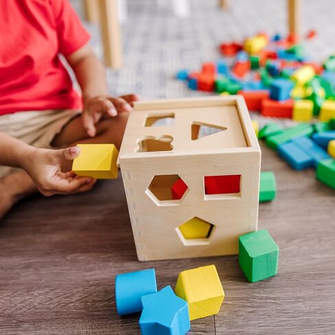 Melissa & Doug Stack, Sort & Pound Wooden Toy Collection (Building Blocks, Shape Sorter, Pounding Bench) in Saudi Arabia