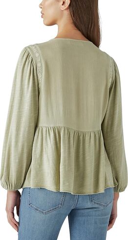 بلوزة فلاحية مطرزة بأكمام طويلة من Lucky Brand in Saudi Arabia