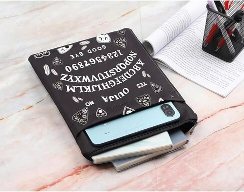 LQRI نعم Ouija NO غلاف الكتاب مع سحاب غلاف الكتاب القوطي Wiccan هدية Ouija Ouija Spirit Board حقيبة بسحاب in Saudi Arabia