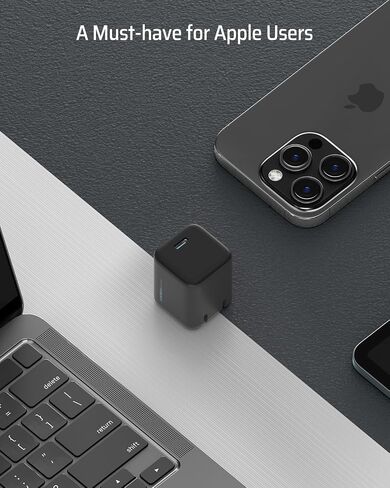 30W GaN Mini Charger, USB C Fast Charger, Foldable Plug Wall Charger, PD 3.0/ PPS Protocol, GaN III Power Adapter for iPhone15/14/13/12 Series, Galaxy S24, Pixel, iPad, and More in Saudi Arabia