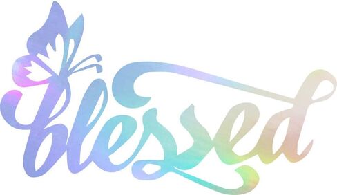 Decal Stickers of Butterfly Blessed Christians (Azure Blue) (Set of 2) Premium Waterproof Vinyl Decal Stickers for Laptop Smartphone Car Dirt Bike Wall Room Mason Jar Bathtub - ANDstic501342BE in Saudi Arabia