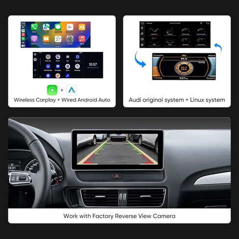 شاشة لمس 10.25 بوصة لحفلة موسيقية/سيمفونية Audi Q5 (2009-2017)، مدمجة في Apple CarPlay Android Auto Bluetooth ترقية المصنع وراديو السيارة يحتفظ بنظام مكبر الصوت الاستريو الأصلي in Kuwait