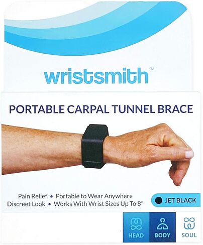 Wrist Brace For Compression Carpal Tunnel Wrist Support Brace For Men & Women - Portable Travel & Adjustable Splint For Daily Use at Work or Home (Jet Black) in Kuwait