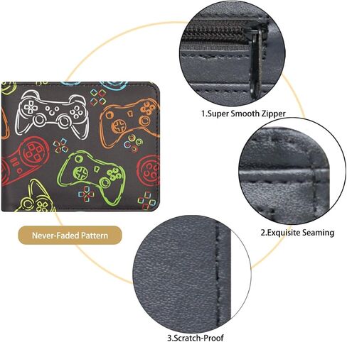 Teen Boys Wallet with Zipper Coin Pocket for Teenager and Youth Guys, Cool Bi-Fold Leather Purses with Credit Card Cash Holder and ID Window for Men, Funny Gifts for Kids -Hero in Saudi Arabia