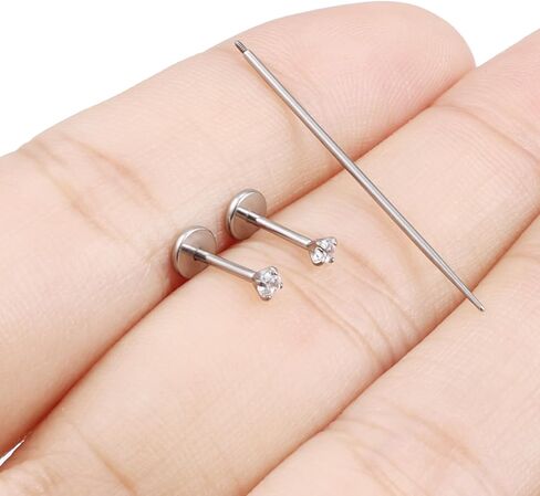Ftovosyo 16g 18g 20g Nose Rings Studs Titanium Tragus Piercing Jewelry for Women Men Internally Threaded Screw CZ Crystals Stud Piercing Jewelry for Conch,Helix,Lip,Medusa,Labret in Kuwait