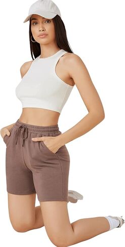 Floerns Women's Casual Drawstring High Waist Track Shorts with Pocket in Saudi Arabia
