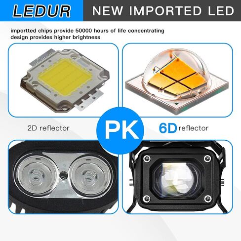 LEDUR دراجة نارية القيادة الضباب أضواء LED دراجة نارية أضواء بقعة مساعدة 90W 8000lm اللون الأبيض أضواء العمل على الطرق الوعرة قرنة، متوافق مع دراجة نارية شاحنة Je-ep SUV ATV قارب E-الدراجة جرار الخ in Kuwait