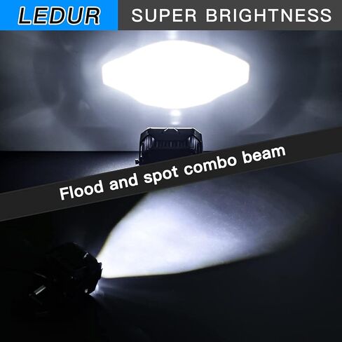 LEDUR دراجة نارية القيادة الضباب أضواء LED دراجة نارية أضواء بقعة مساعدة 90W 8000lm اللون الأبيض أضواء العمل على الطرق الوعرة قرنة، متوافق مع دراجة نارية شاحنة Je-ep SUV ATV قارب E-الدراجة جرار الخ in Kuwait