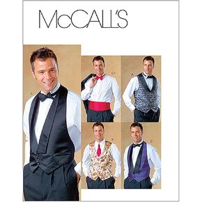 McCall's Patterns M4321 Men's Lined Vests, Bow Tie and Cummerbund, Size Z (XLG-XXL)