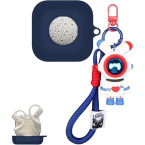 Cute Dog Case Compatible with SHOKZ OpenFit, Cool Cartoon Pendant Silicone Soft with Keychain Cover for Boys Girls Womens Mens Teens