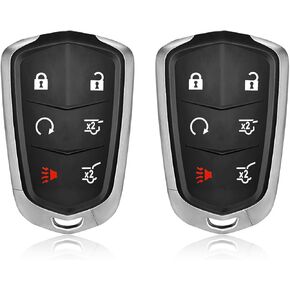 2 Keylessbest Replacement for 2017 2018 2019 2020 Cadillac Escalade Key Fob Remote Control HYQ2AB 6 Buttons 315MHz