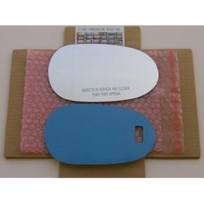 New Replacement Mirror Glass with Full Size Adhesive for 2003-2008 Jaguar X-Type S-Type 2004-2007 XJ8 XJR Vanden Plas Super V8 Passenger Side View Right RH