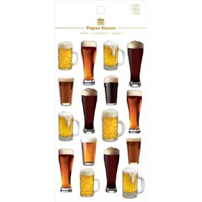 Paper House Productions Die-Cut Dimensional & Glitter Accent Scrapbook Sticker Sheet - Brew Master