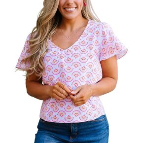 Michelle McDowell Bright and Cheery Flowy Women's Everyday Blouse Top