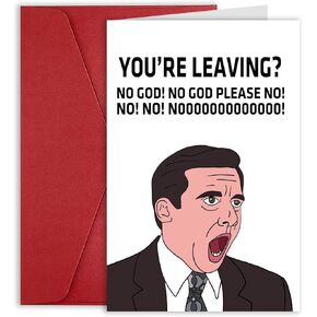 The Office Funny Leaving Card, Work Colleague Coworker Farewell Card, Funny TV Show Boss Good Luck Retirement Card, The Office Retirement Card, Humor New Job Card for Him Her
