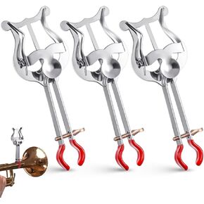 3 Pcs Trumpet Lyre Instrument Accessories Music Sheet Clip Trumpet Marching Clamp on Lyre for Lyre Music Holder Marching Band Instruments, Silver (Trumpet,5.5'')
