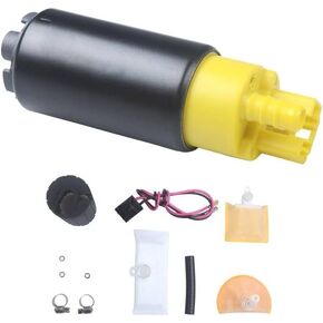 New 1pc Genuine 255 LPH High Flow OE Upgrade Performance Electric Gas Intank EFI Fuel Pump With Strainer/Filter + Rubber Gasket/Hose + Clamps + Universal Wiring Harness/Plug Pigtail Connector