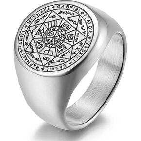 Seal of The Seven Archangels Ring The Seal Of Solomon Tetragrammaton Archangels Protection Ring for Men Talisman Jewelry