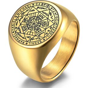 Seal of The Seven Archangels Ring The Seal Of Solomon Tetragrammaton Archangels Protection Ring for Men Talisman Jewelry