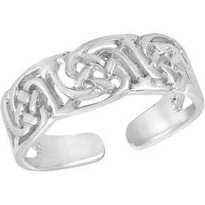 AeraVida Intricately Compelling Celtic Knot .925 Sterling Silver Toe or Pinky Ring