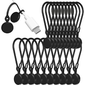 Nearockle 10Pcs Reusable Magnetic Cable Ties, 2024 Upgraded 7.3" N52 Strong Magnet Cable Clips Cord Organizer for Desk Electrical Cords, Charging Cords, Whiteboard Fridge Magnets (Black)