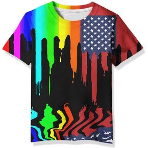Boys Girls T-Shirts Novelty Kids Graphic Tee 3D Printed Short Sleeve Top Shirts for 6-16 Years