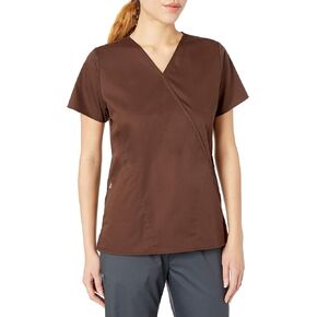 WonderWink Plus Size Women's Wonderwork Mock Wrap Scrub Top