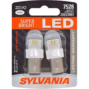 SYLVANIA - 7528 ZEVO LED White Bulb - Bright LED Bulb, Ideal for Daytime Running Lights (DRL) and Back-Up/Reverse Lights (Contains 2 Bulbs)