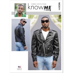 Know Me Men's Moto Jacket Sewing Pattern Kit by Norris Dánta Ford, Design Code ME2011, 34-36-38-40-42, Multicolor