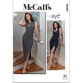 McCall's Misses' Sleeveless Knit Dresses Sewing Pattern Packet by Brandi Joan, Design Code M8383, Sizes 8-10-12-14-16, Multicolor