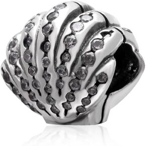 Shell Charm 925 Sterling Silver Seashell Charm Love Charm Beads fit for Women Charms Bracelets