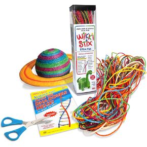 Wikk Stix STEM Pak، 108 قدم من Wikki Stix بألوان زاهية لمواجهة التحدي في أنشطة العلوم والتكنولوجيا والهندسة والرياضيات، صنع في الولايات المتحدة الأمريكية