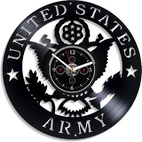 United States Army Wall Clock Vintage Vinyl Record Retro Wall Clock Large US Army Art for Boyfriend American Army Art Birthday Gift US Army Gift for Husband USA New Year Gift