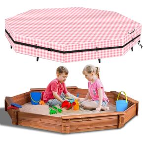 SIRUITON Octagon Cover for Samb0x, 420D Oxford Cloth Waterproof, Windproof and Dustproof, Waist with Adjustable Buckle for Stability,Protect for Sand Box (red)
