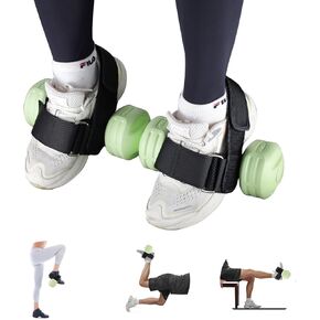 Abnaok 2PCS Dumbbell Foot Attachment, Tibialis Trainer Strap, Adjustable Ankle Weights, Ankle Straps for Weight Lifting, Leg Workouts at Home for Hip Flexors, Shin Splint, Hamstring Curls, Leg