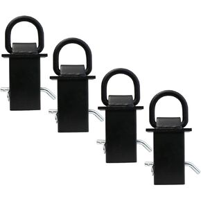 Boxer Heavy Duty Adjustable Stake Pocket D Ring Tie Down - 18,000LBS Breaking Strength - 4 Pack– for Flatbed trucks and Utility Trailers for standard 2x4" Stake Pocket