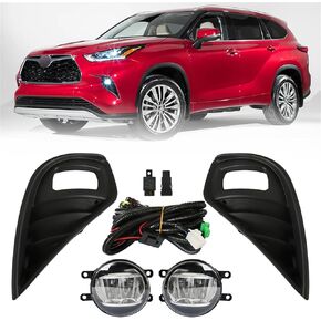 labwork Left Driver & Right Passenger Sides Pair Fog Lights Assembly Replacement for Toyota Highlander 2020-2022 Front Fog Lamps