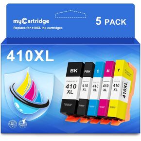 myCartridge Remanufactured Ink Cartridge Replacement for Epson 410XL 410 XL for Epson XP-7100 XP-640 XP-830 XP-630 XP-635 XP-530 Printer (Black, PBK, Cyan, Magenta, Yellow) 5 Pack