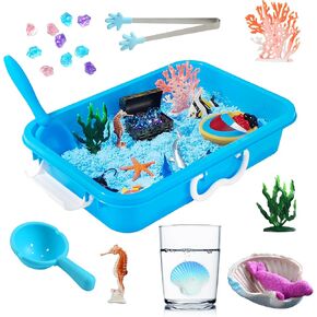 Ocean Sensory Bin, Ocean Sensory Water Toys with Sea Animal for Toddlers Boys and Girls, Kids Toys Gift Sand Box for Age 3 4 5 6 7 8