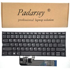 Padarsey New US Layout Notebook Keyboard Compatible for Lenovo Yoga 730-13IKB 730-13IWL, Flex 6-14ARR Flex 6-14IKB Series, Gray, Frameless, without Backlight