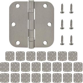 Nuk3y Residential 3 1/2" x 3 1/2" Ball Bearing Door Hinge 5/8 Radius (18 Pack, Matte Black)