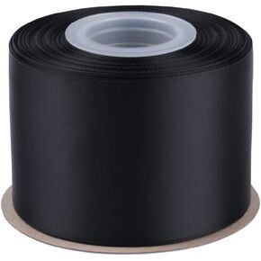 2-1/2" X 25 Yards Double Faced Satin Ribbon Black Polyester Ribbon for Gift Wrapping Wedding Decoration Floral Arrangement Crafts