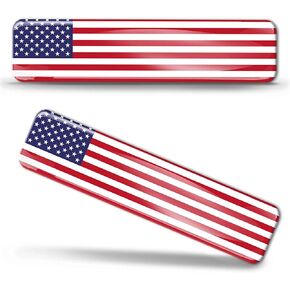 2 x 3D Domed Silicone Stickers Decals USA United States of America National American Flag Car Motorcycle Helmet F 27