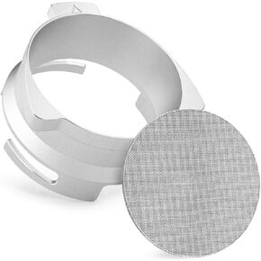 54mm Coffee Dosing Funnel, Hands-Free Aluminum Dosing Ring & 53.5mm Stainless Steel Puck Screen, Espresso Accessories for 54mm Breville Barista Portafilters, with Grinding Trigger, Home or Cafe Use