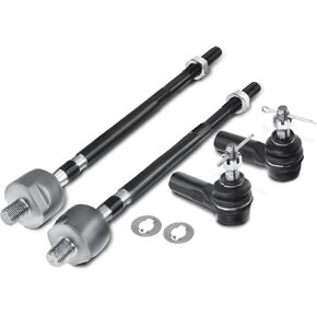 A-Premium Set of 4, Front Inner & Outer Tie Rod End Kit, Compatible with Toyota Corolla 1988-1992, Geo Prizm 1989-1992