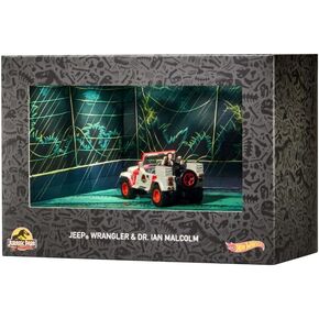 Hot Wheels Jurassic Park Jeep Wrangler & Dr. Ian Malcolm - SDCC2023 Comic Con Exclusive