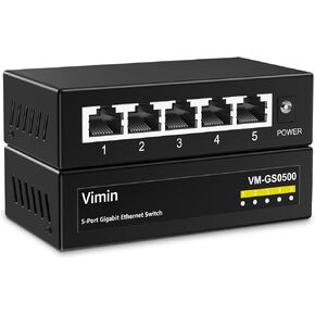 5-Port 10G PoE Switch Unmanaged with 1 Uplink Port, VIMIN 4-Port 10Gbe PoE Network Switch, Auto-Negotiation, for 10G NAS Network, Support IEEE802.3af/at, Plug & Play in Kuwait